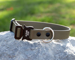 Adjustable Tactical BioThane Collar in Olive by Alpine Dog
