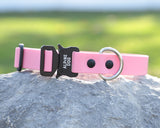 Pink BioThane Tactical Collar with Cobra Style Buckle