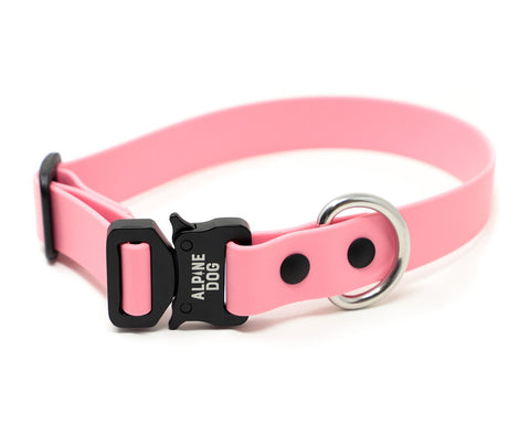 Pink BioThane Tactical Collar with Cobra Style Buckle