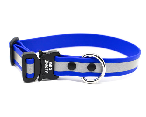 Reflective BioThane Tactical Dog Collar (Royal Blue) by Alpine Dog